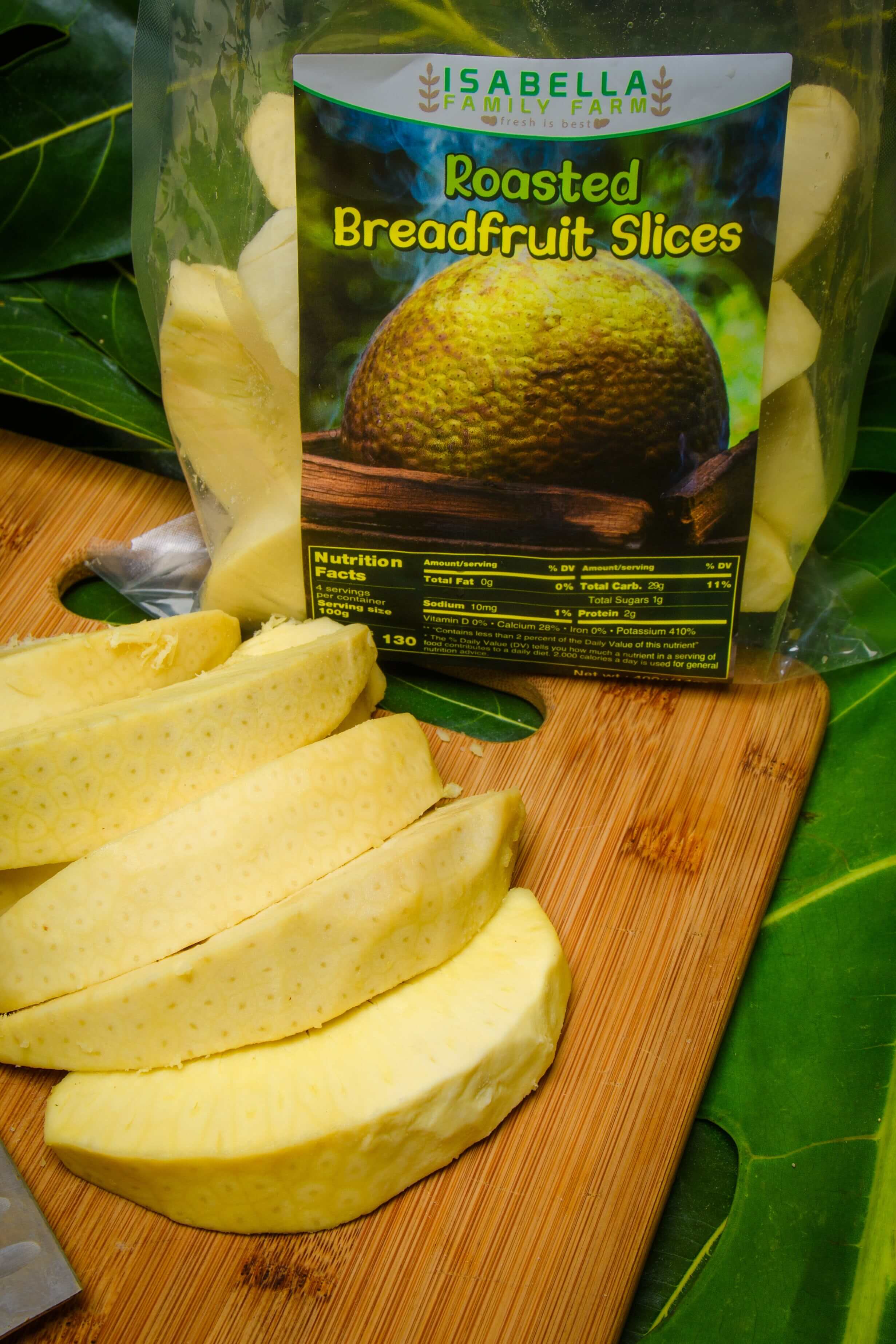 3 Packs of Sliced Roasted Breadfruit (14 oz each)